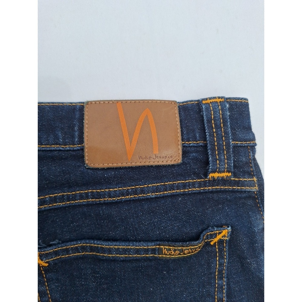 Nudie Jeans High Kai Mens 31x32 Blue Denim Jean Stretch Dark Blue Skinny - Picture 12 of 16